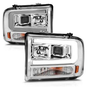 Anzo USA - 111552 | Anzo USA Projector Headlights w/ Light Bar Chrome Housing (2005-2007 F250, F350 Super Duty | 2005-2005 Excursion) - Image 2