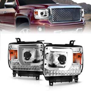 Anzo USA - 111553 | Anzo USA Plank Style Projector Headlight Chrome Housing (2014-2015 Sierra 1500 | 2015-2019 Sierra 2500 HD, 3500 HD) - Image 6