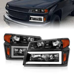 Anzo USA - 111558 | Anzo USA Crystal Headlights w/ Light Bar Black Housing 4pcs (2004-2012 Colorado, Canyon) - Image 6