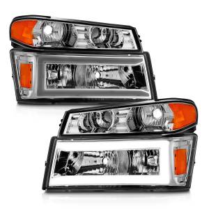 Anzo USA - 111559 | Anzo USA Crystal Headlights w/ Light Bar Chrome Housing 4pcs (2004-2012 Colorado, Canyon) - Image 2