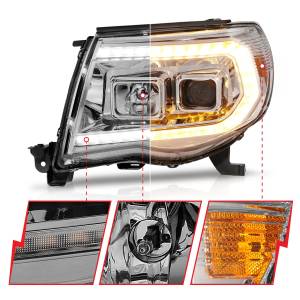 Anzo USA - 111565 | Anzo USA Projector Headlights w/ Sequential Light Bar Chrome Housing (2005-2011 Tacoma) - Image 2