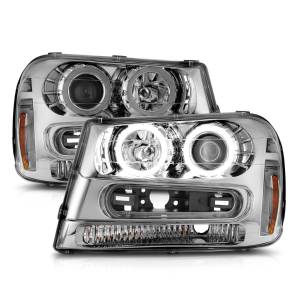 111573 | Anzo USA Projector Headlights w/ Halo Chrome Housing (2002-2009 Trailblazer)