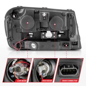 Anzo USA - 111573 | Anzo USA Projector Headlights w/ Halo Chrome Housing (2002-2009 Trailblazer) - Image 3