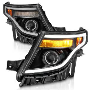 111575 | Anzo USA Projector Headlights w/ Light Bar Black Housing (2011-2015 Explorer)