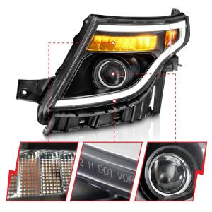 Anzo USA - 111575 | Anzo USA Projector Headlights w/ Light Bar Black Housing (2011-2015 Explorer) - Image 2