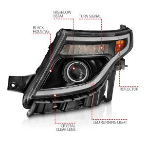 Anzo USA - 111575 | Anzo USA Projector Headlights w/ Light Bar Black Housing (2011-2015 Explorer) - Image 4