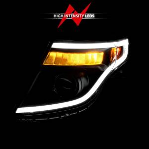 Anzo USA - 111575 | Anzo USA Projector Headlights w/ Light Bar Black Housing (2011-2015 Explorer) - Image 5