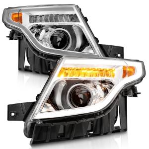 111576 | Anzo USA Projector Headlights w/ Light Bar Chrome Housing (2011-2015 Explorer)