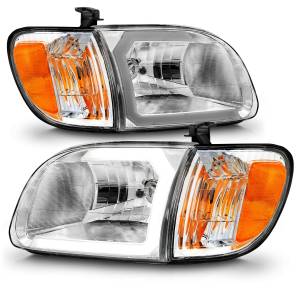 111580 | Anzo USA Crystal Headlights w/ Light Bar Chrome Housing w/ Corner Lights 2pcs (2000-2004 Tundra)