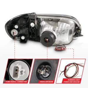 Anzo USA - 111580 | Anzo USA Crystal Headlights w/ Light Bar Chrome Housing w/ Corner Lights 2pcs (2000-2004 Tundra) - Image 4