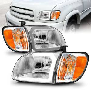 Anzo USA - 111580 | Anzo USA Crystal Headlights w/ Light Bar Chrome Housing w/ Corner Lights 2pcs (2000-2004 Tundra) - Image 6