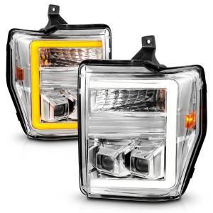 Anzo USA - 111587 | Anzo USA Projector Headlights w/ Light Bar Switchback Chrome Housing (2008-2010 F250, F350 Super Duty) - Image 2