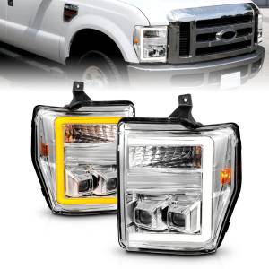 Anzo USA - 111587 | Anzo USA Projector Headlights w/ Light Bar Switchback Chrome Housing (2008-2010 F250, F350 Super Duty) - Image 6