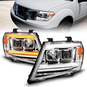 Anzo USA - 111598 | Anzo USA Dual Square Projector Chrome Headlight w/sequential+switchback LED Bar DRL (2009-2021 Frontier) - Image 7