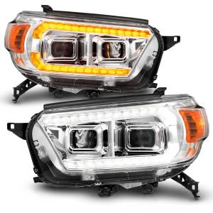 Anzo USA - 111603 | Anzo USA Chrome Projector Headlights With Switchback LED DRL Plank (2010-2013 4runner) - Image 1