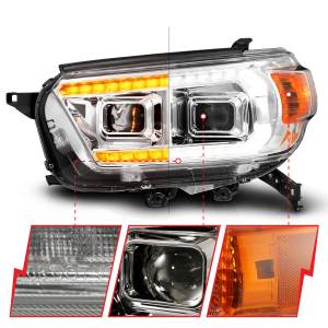 Anzo USA - 111603 | Anzo USA Chrome Projector Headlights With Switchback LED DRL Plank (2010-2013 4runner) - Image 2