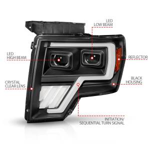 Anzo USA - 111606 | Anzo USA Full Led Projector Black Headlights w/ Initiation Feature (2009-2014 F150 Pickup) - Image 4