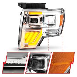 Anzo USA - 111607 | Anzo USA Full Led Projector Chrome Headlights w/ Initiation Feature (2009-2014 F150 Pickup) - Image 2