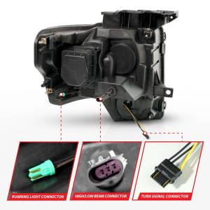 Anzo USA - 111607 | Anzo USA Full Led Projector Chrome Headlights w/ Initiation Feature (2009-2014 F150 Pickup) - Image 3