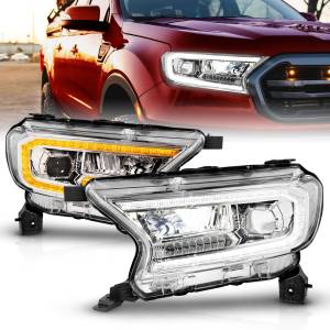Anzo USA - 111614 | Anzo USA Full LED Chrome Housing w/DRL & Initiation Feature Sequential Signal Square Projector Headlights (2019-2023 Ranger) - Image 6