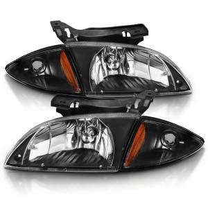 121019 | Anzo USA Crystal Headlights Black Amber (2000-2002 Cavalier)