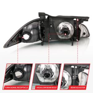 Anzo USA - 121019 | Anzo USA Crystal Headlights Black Amber (2000-2002 Cavalier) - Image 4