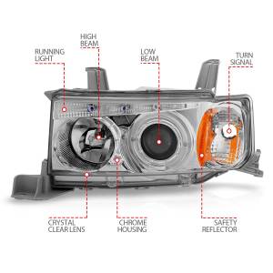 Anzo USA - 121348 | Anzo USA Projector Headlights w/ Halo Chrome G2 (2004-2007 Scion Xb) - Image 4