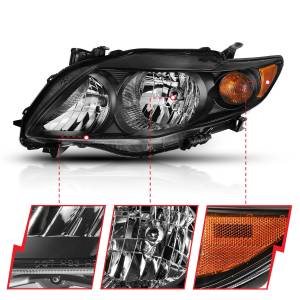 Anzo USA - 121541 | Anzo USA Crystal Headlight Black (2009-2010 Corolla) - Image 2