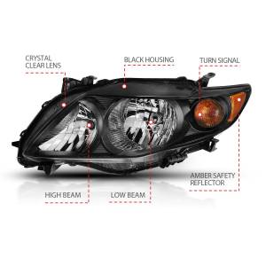 Anzo USA - 121541 | Anzo USA Crystal Headlight Black (2009-2010 Corolla) - Image 4