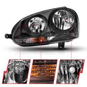 Anzo USA - 121542 | Anzo USA Crystal Headlight Black (2005-2010 Jetta | 2006-2009 GTI, Rabbit) - Image 2