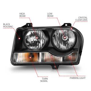 Anzo USA - 121544 | Anzo USA Crystal Headlight Black (2005-2010 300) - Image 4