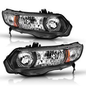 121546 | Anzo USA Crystal Headlight Black (2006-2009 Civic 2dr)