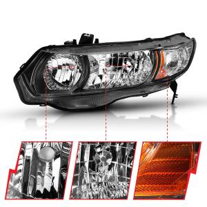 Anzo USA - 121546 | Anzo USA Crystal Headlight Black (2006-2009 Civic 2dr) - Image 2