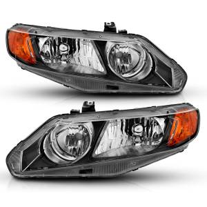 Anzo USA - 121547 | Anzo USA Crystal Headlight Black (2006-2011 Civic 4dr) - Image 1