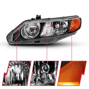 Anzo USA - 121547 | Anzo USA Crystal Headlight Black (2006-2011 Civic 4dr) - Image 4