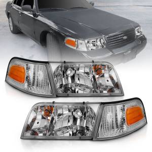 Anzo USA - 121556 | Anzo USA Crystal Headlight Chrome With Bumper Light (oe)  (1998-2011 Crown Victoria) - Image 5