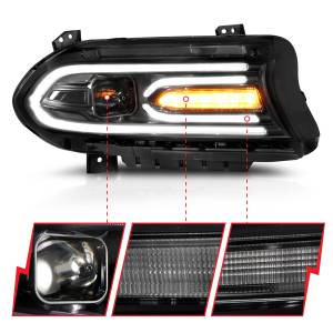 Anzo USA - 121559 | Anzo USA Projector Headlights Plank Style (2015-2022 Charger) - Image 1