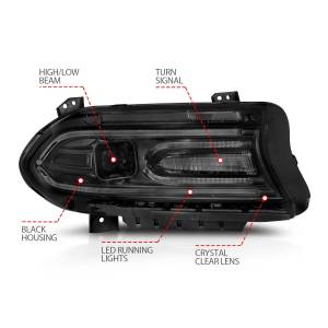 Anzo USA - 121559 | Anzo USA Projector Headlights Plank Style (2015-2022 Charger) - Image 3