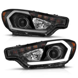 121562 | Anzo USA Projector Headlights w/ Light Bar Black Housing w/ DRL (2014-2016 Forte)