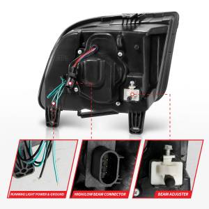 Anzo USA - 121566 | Anzo USA Projector Headlights w/ Light Bar Black Housing (2005-2009 Mustang) - Image 3