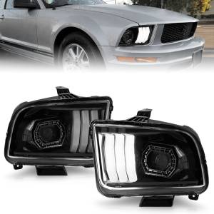 Anzo USA - 121566 | Anzo USA Projector Headlights w/ Light Bar Black Housing (2005-2009 Mustang) - Image 6