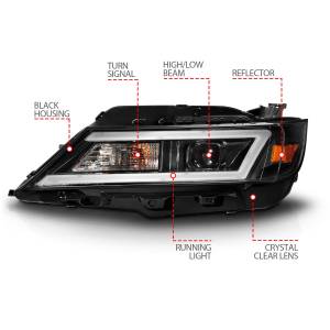Anzo USA - 121574 | Anzo USA Square Projector LED Bar Headlights w/ Black Housing (2014-2020 Impala) - Image 3