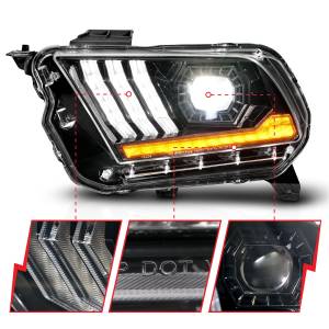 Anzo USA - 121577 | Anzo USA Full Led Projector Headlights w /sequential Light Tube (2010-2014 Mustang) - Image 2