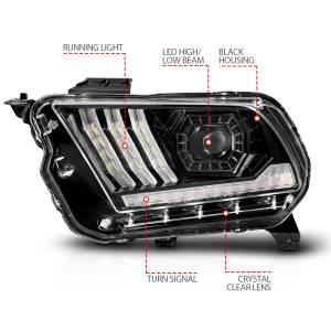 Anzo USA - 121577 | Anzo USA Full Led Projector Headlights w /sequential Light Tube (2010-2014 Mustang) - Image 4