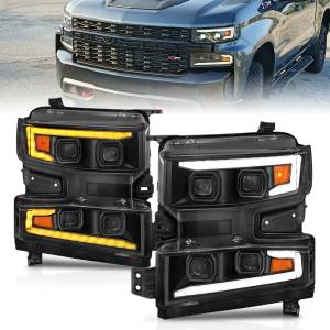 Anzo USA - 111566 | Anzo USA Full Led Projector Headlights w/ Light Bar Switchback Sequential Black Housing w/ Initiation Light (2019-2021 Silverado 1500) - Image 8