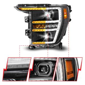 Anzo USA - 111594 | Anzo USA Black Housing Full LED Projector Sequential Switchback Tube w/DRL & Initiation Feature (2021-2023 F150) - Image 2