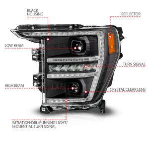 Anzo USA - 111594 | Anzo USA Black Housing Full LED Projector Sequential Switchback Tube w/DRL & Initiation Feature (2021-2023 F150) - Image 4