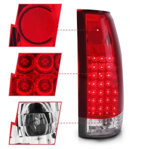 Anzo USA - 311004 | Anzo USA LED Taillights Red Clear G2 (1988-1998 C/K1500, 2500 | 1988-2000 C/K3500 | 1992-1999 Suburban, Tahoe, Yukon) - Image 2