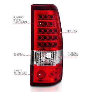 Anzo USA - 311007 | Anzo USA LED Taillights Red/Clear (2003-2006 Silverado 1500, 2500, 3500) - Image 3