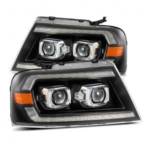 880134 | AlphaRex PRO-Series Halogen Projector Headlights For Ford F150 (2004-2008) / Lincoln Mark LT (2006-2008) | Black